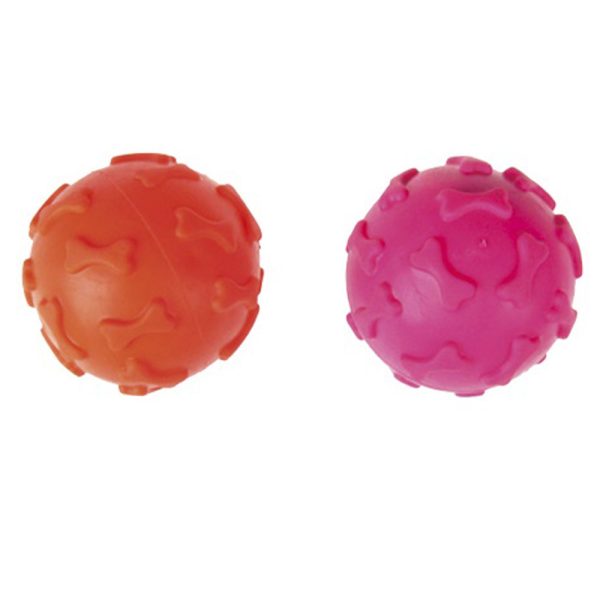 Іграшка для собак Dental Gum м'ячик резиновий, пищалка, 6 см (різні кольори) кісточки (6 шт/уп)