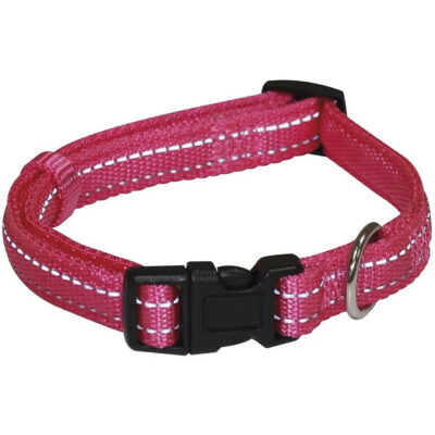 Нашийник SOFT REFLECTIVE світловідбиваючий, м'який, рожевий, нейлон, 40-65х2,5см