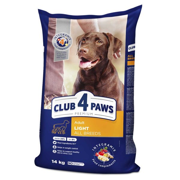 Клуб 4 Лапи Adult All Breeds Light - сухий корм для дорослих собак схильних до ожиріння (контроль ваги), 14кг