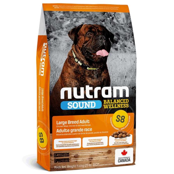 Уц_S8_NUTRAM Sound BW Холістик для дор собак вел. порiд; з куркою та вівсянкою, 20кг УЦІНКА NUTRAM !!!! Пошкоджено цілісність упаковки -20% від зазн.ціни!!!