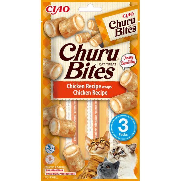 Ласощі INABA "Churu Bites" для котів, з куркою 3*10 гр (12 шт.уп.) (48 шт в ящ.)