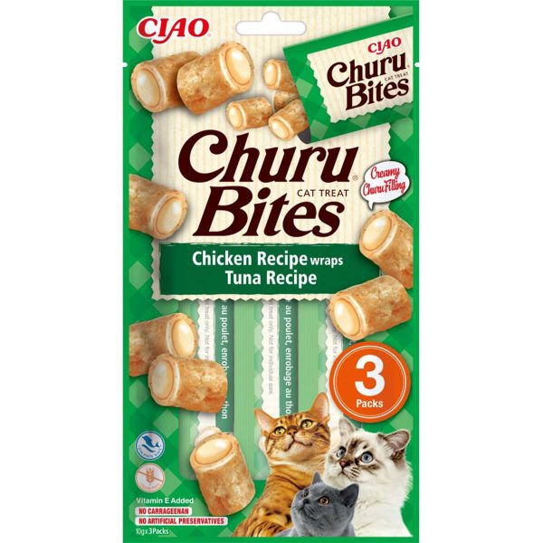 Ласощі INABA "Churu Bites" для котів, курка/тунець 3*10 гр (12 шт.уп.) (48 шт в ящ.)