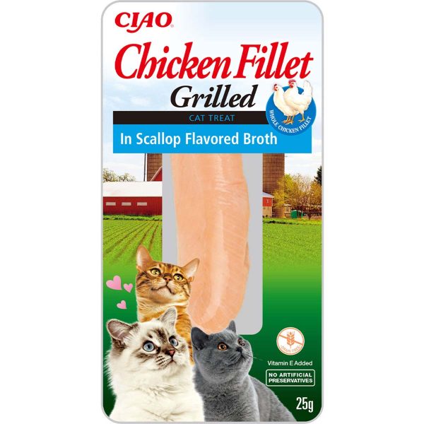 Ласощі INABA "Grilled" для котів, куряче філе на грилі в бульйоні з гребінця 25 гр (1 шт) (12 шт.уп.) (48 шт в ящ.)
