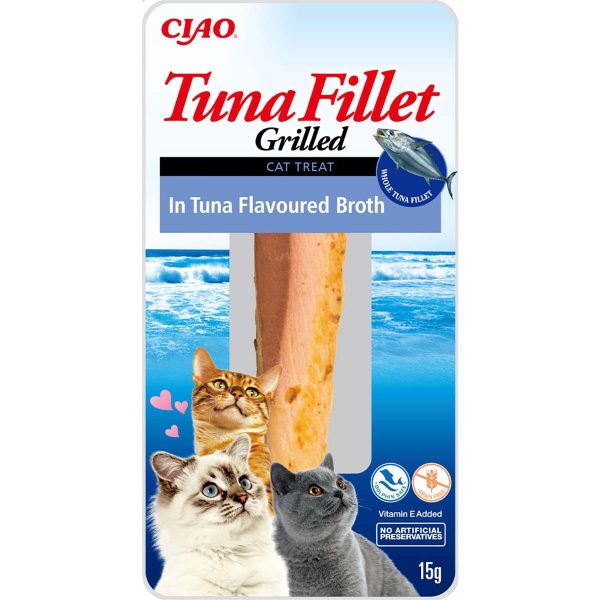 Ласощі INABA "Grilled" для котів, тунець на грилі в бульйоні з тунця 15 гр (1 шт) (12 шт.уп.) (48 шт в ящ.)