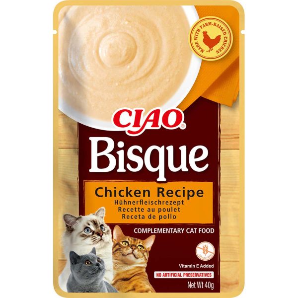 Пауч INABA "CIAO Bisque" для котів, з куркою (пюре) 40 гр (12 шт.уп.) (48 шт в ящ.)
