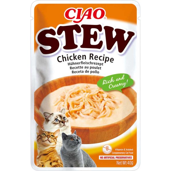 Пауч INABA "CIAO Stew" для котів, з тушкованою куркою 40 гр (12 шт.уп.) (48 шт в ящ.)