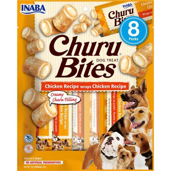 Ласощі INABA "Churu Bites" для собак, з куркою 8*12 гр (8 шт.уп.) (48 шт в ящ.)