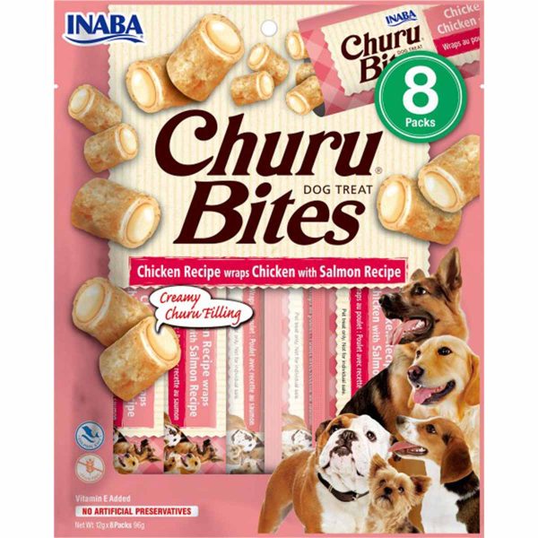 Ласощі INABA "Churu Bites" для собак, курка з лососем 8*12 гр (8 шт.уп.) (48 шт в ящ.)