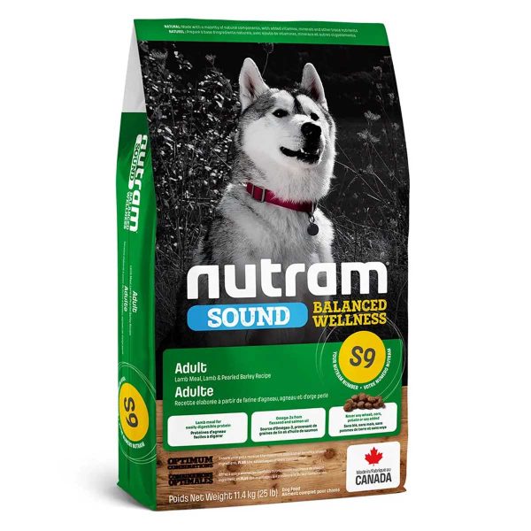 Уц_S9_NUTRAM Sound BW Холістик для дор собак; з ягням та ячменем, 20кг