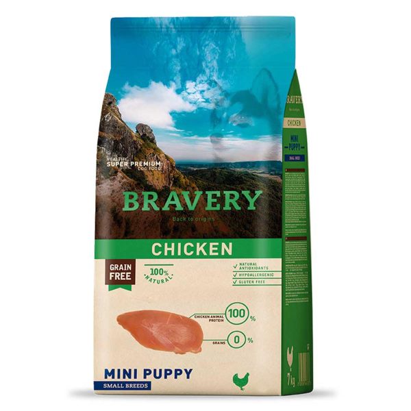 BRAVERY Chicken Mini Puppy,сухий корм для цуценят дрібних порід,з куркою 600 гр