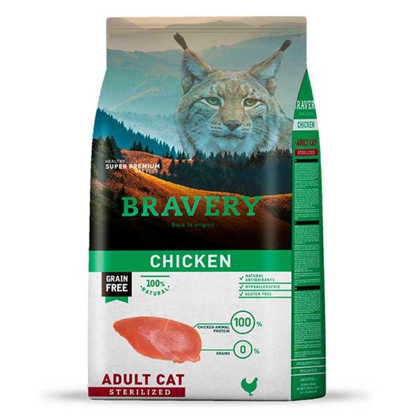 BRAVERY Chicken Adult Cat Sterilized, корм для дор. котів стерилізованих, з куркою 600 г