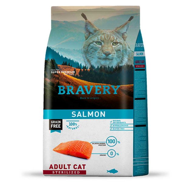 BRAVERY Salmon Adult Cat Sterilized, сухий корм для дор. котів стерилізованих, з лососем 600 г