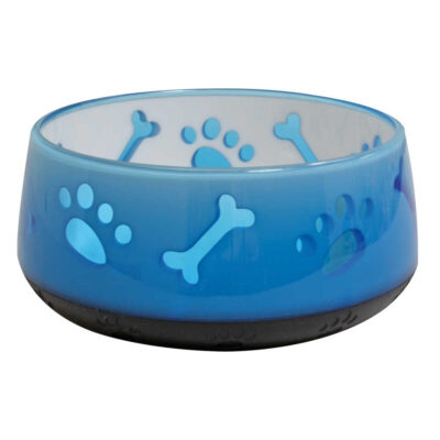 Миска CROCI Doggy, пластик, напівпрозора, прогумоване дно, блакитна, 0,3л, 10см