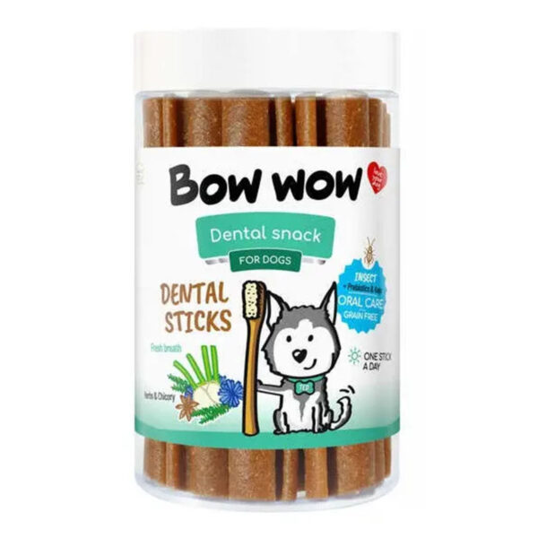 Ласощі для собак"Bow wow" Dental палички, з білком комах, інуліном та травами,12 см/380 гр (15 шт/уп)