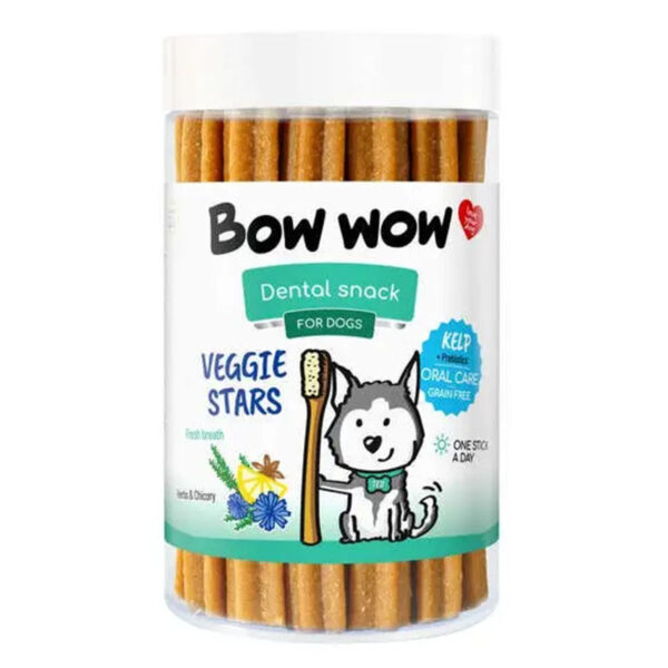 Ласощі для собак"Bow wow" Dental палички ,з зеленью та інулін,12 см/400 гр (20 шт/уп)