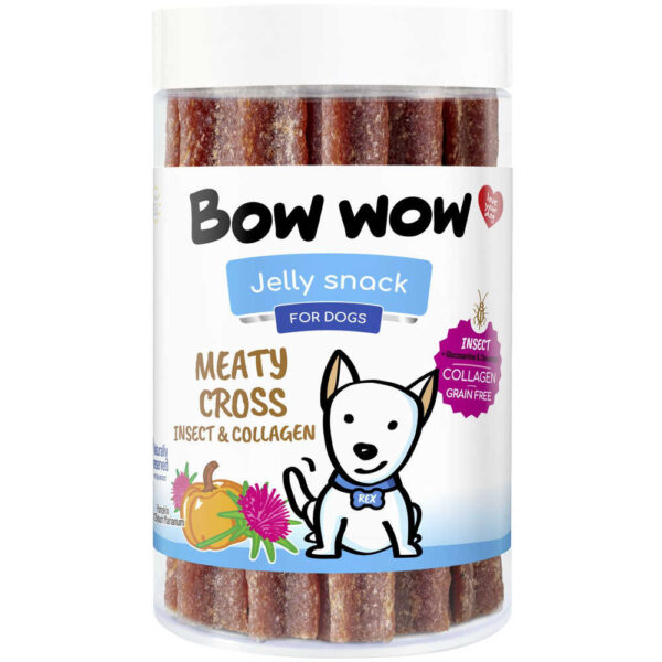 Ласощі для собак"Bow wow"жувальні палички з білком комахам та колагеном, 12 см/340 гр (18 шт/уп)