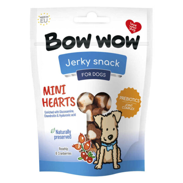 Ласощі для собак "Bow wow"міні-сердечка, 80г (15 шт в кор)