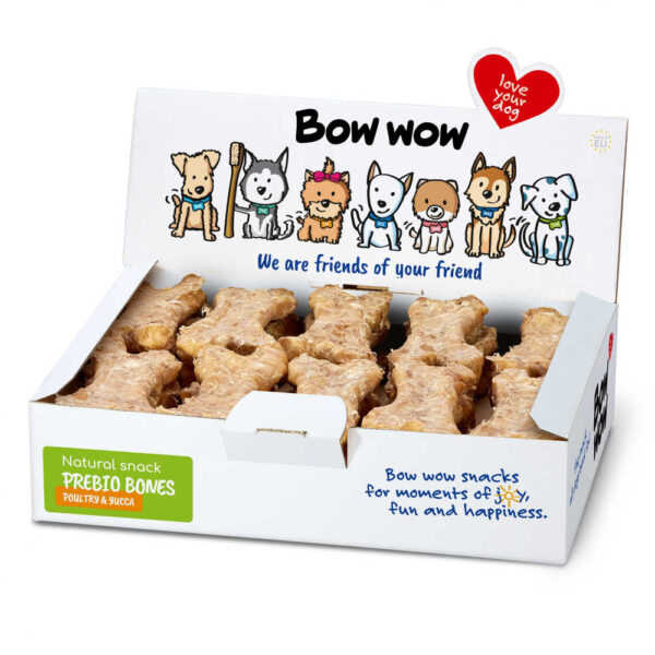 Ласощі для собак"Bow wow"натуральна кісточка з домаш.птиці та юки (30 шт/уп ) box