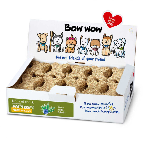 Ласощі для собак "Bow wow" натуральні кісточки з куркою та колагеном (30 шт/уп) box