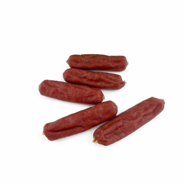 Ласощі "Селянські Смаколики"для собак, качині ковбаски в'ялені, 6.5-7.5 см, 500г