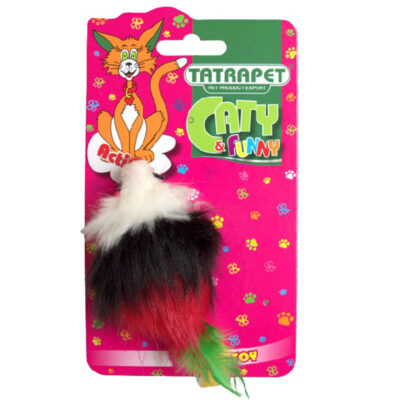 Іграшка для котів Caty funny, кольорова плюшева мишка, 6 см