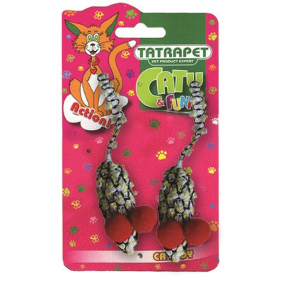 Іграшка для котів Caty funny, мишки з тканини, 5,5 см/2 шт