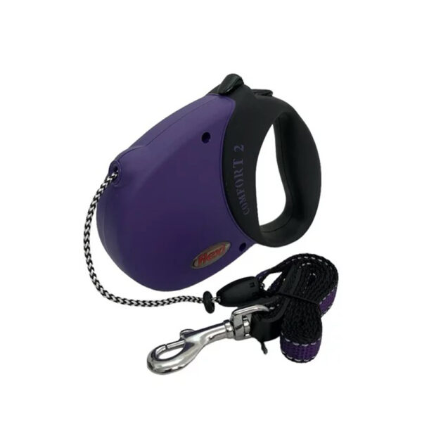 Рулетка FLEXI Comfort Basic 2, чорна з фіолетовим ,5 м 20 кг,шнур (6795)