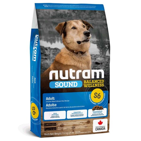 Уц_S6_NUTRAM Sound BW Холістик для дор собак; з куркою та корич. рисом, 11.4 кг