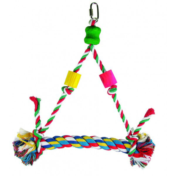 Іграшка для птахів Dodo,гойдалка з мотузки,різнокольорова ,24 см (12 шт/уп.)