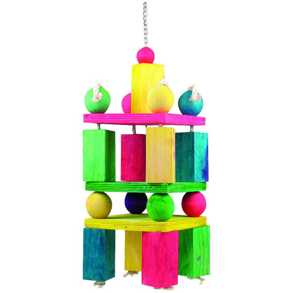 Іграшка для птахів Dodo, дерев'яна підвіска,кольорова ,43 см (6шт.уп.)
