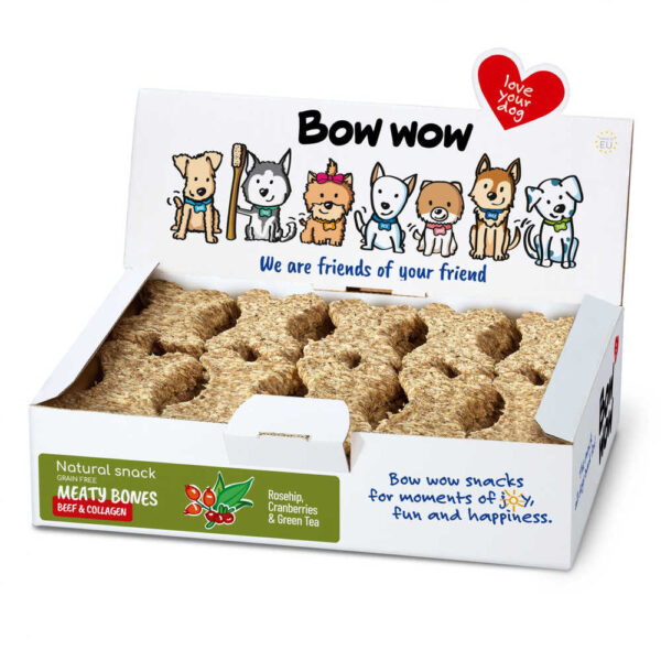 Ласощі для собак"Bow wow"натуральні кісточки з яловичиною та колагеном (30 шт/уп) box