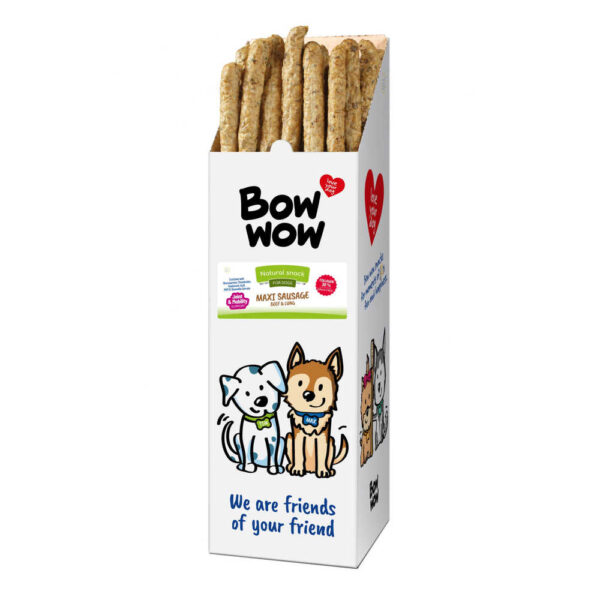 Ласощі для собак"Bow wow"натуральні ковбаски з легенями, 52-55см (40 шт/уп)