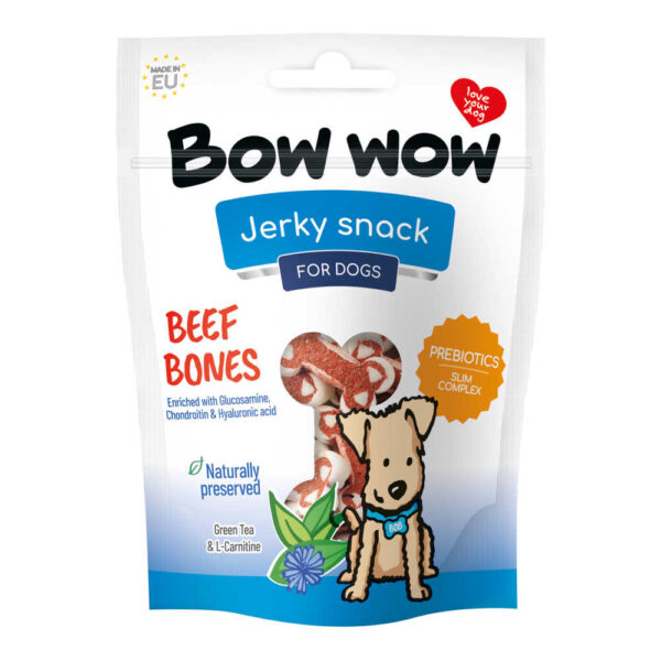 Ласощі для собак"Bow wow"снеки з яловичини у вигляді кісточки, 80 гр (15шт в кор)