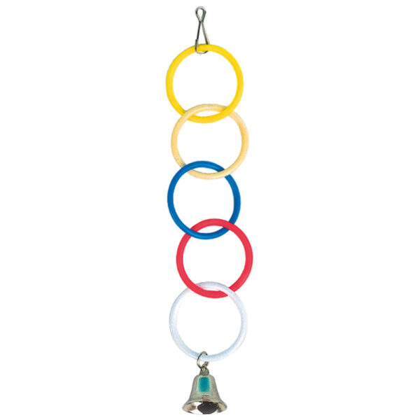 Іграшка для птахів Dodo,олімпійські кільця з дзвіночком ,4,5*26 см (36шт.уп.)
