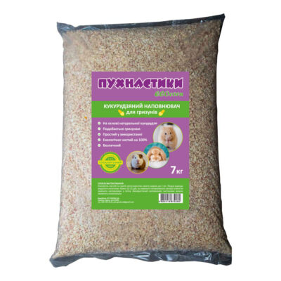 Кукурудзяний наповнювач для гризунів Пухнастики ECOcorn, 7 кг