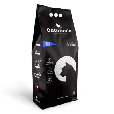 Бентонітовий наповнювач CATMANIA Fresh з блакитними гранулами, 5 л
