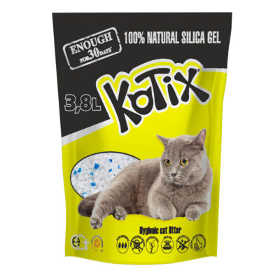 Наповнювач для туалету KOTIX для котів 3,8 L, силікагелевий