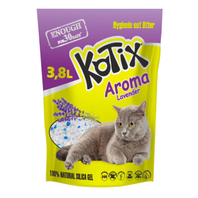 Наповнювач для туалету котів KOTIX 3,8 л Lavender силікагелевий