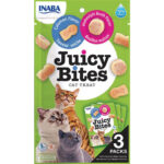 Ласощі INABA "Juicy Bites" для котів, соковиті снеки зі смаком домашнього бульйону і кальмарів 1стік /11,3 гр