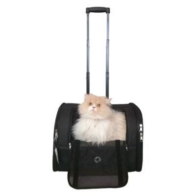 Переноска для собак та котів Trolley Jolie, чорна, на коліщатках, 44x28x33 см, до 10 кг