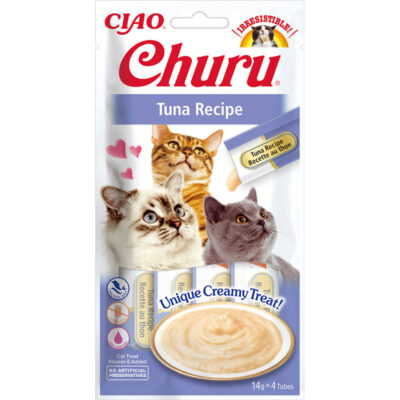 Ласощі INABA "Churu" для котів, з тунцем 414 г