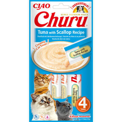 Ласощі INABA "Churu" для котів, тунць/гребінець 414 г