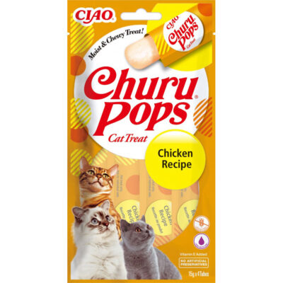 Ласощі INABA "Churu Pops" для котів, з куркою 415 г