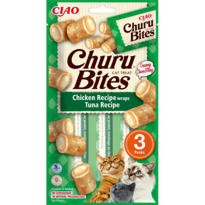 Ласощі INABA "Churu Bites" для котів, курка/тунець 30 г