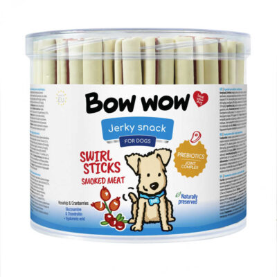 Ласощі для собак "Bow wow" вялені палички "Копчене м'ясо" 12 см (55 шт)