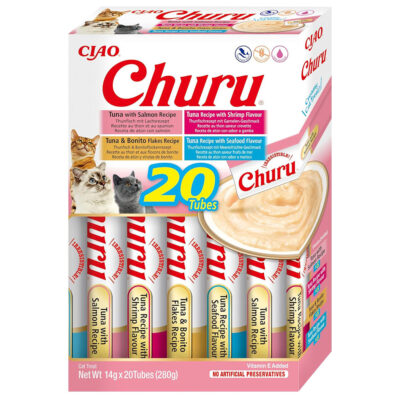 Ласощі INABA Churu для котів, морепродукти, 20x14 г