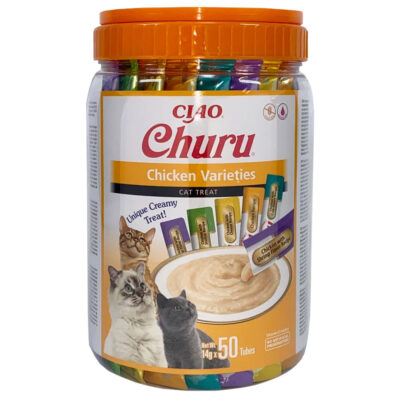 Ласощі для котів INABA Churu з куркою, 50x14 г
