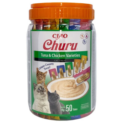 Ласощі INABA Churu для котів з тунцем і куркою, 50 шт