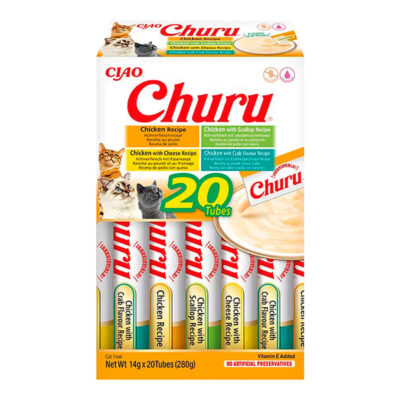 Ласощі для котів INABA Churu з куркою, 20x14 г
