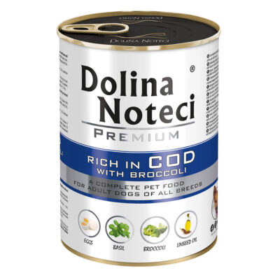 Корм для собак Dolina Noteci Premium з тріскою та броколі, здорове харчування з омега-3, 400 г
